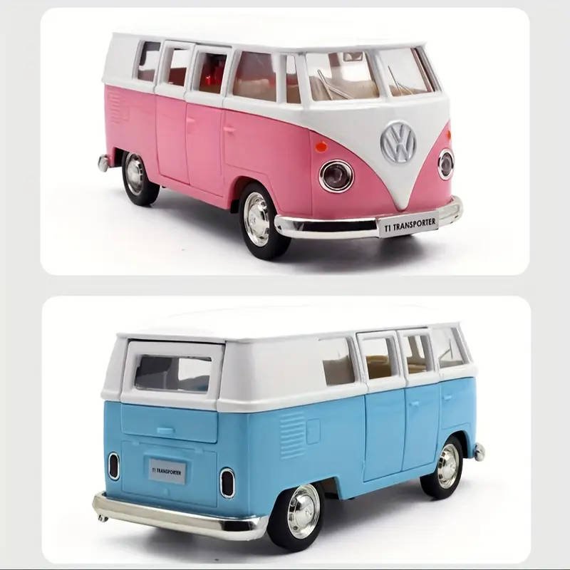MAKEDA 1:36 Scale Alloy for VOLKSWAGEN T1 Bus Toy - Pull-Back Action, Opening Doors, COLOR: BLUE