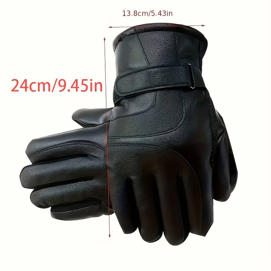 1 Pair Black Warm Gloves