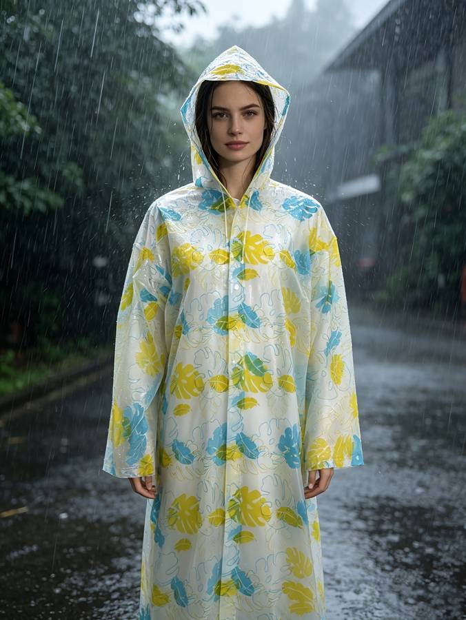 Raincoat White Size Asian Onesize
