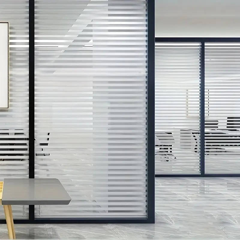 1 Roll Of Striped Static Non-Adhesive Pvc Glass Sticker