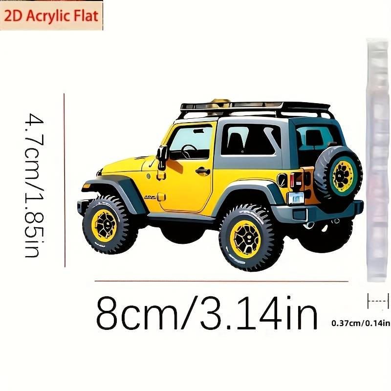 1pc 2D Flat s Surface for Jeep Car Shaped Acrylic Pendant  Surface Suitable for Car Re