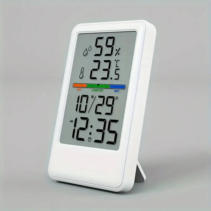 1pc Digital Hygrometer Thermometer Alarm Clock High Precision LCD Climate Indicator With Calibration