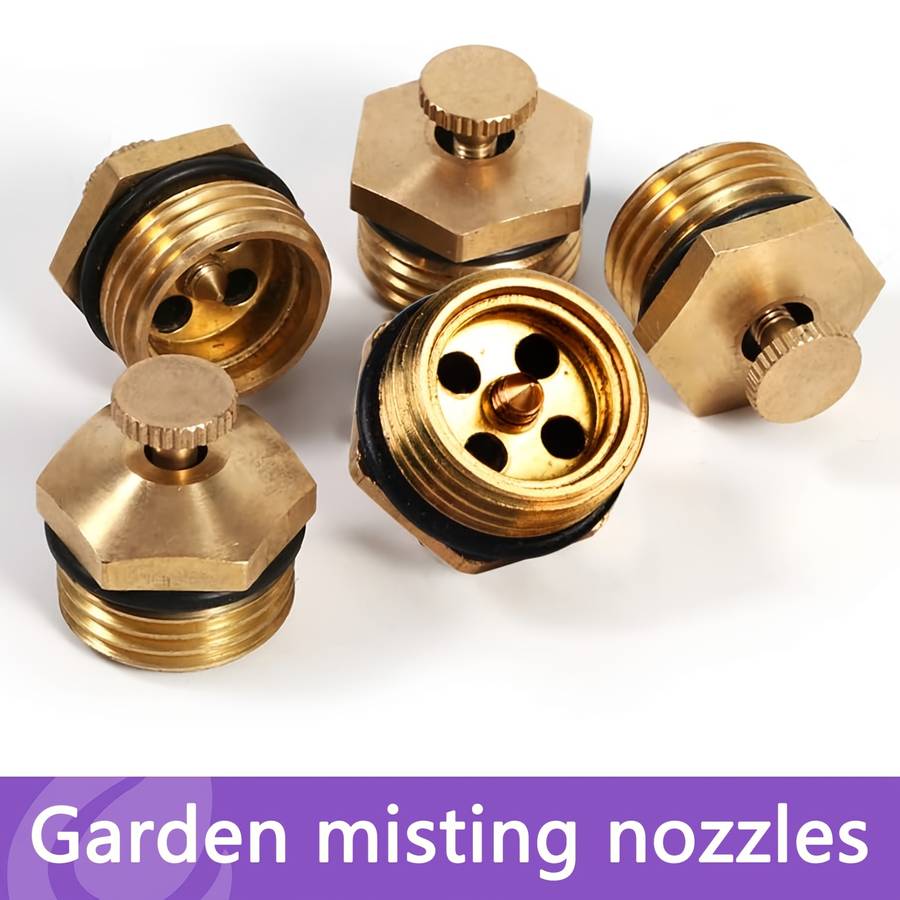 5Pcs Misting Brass Adjustable Centrifugal Atomizing Nozzle