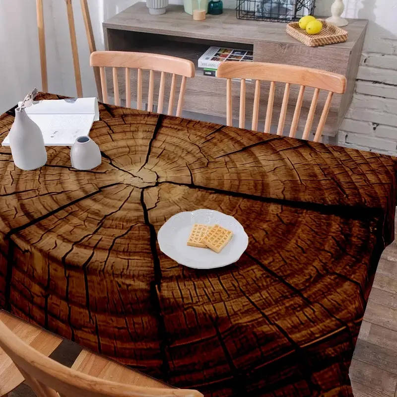 1 Rustic Wood Print Tablecloth 90*140cm