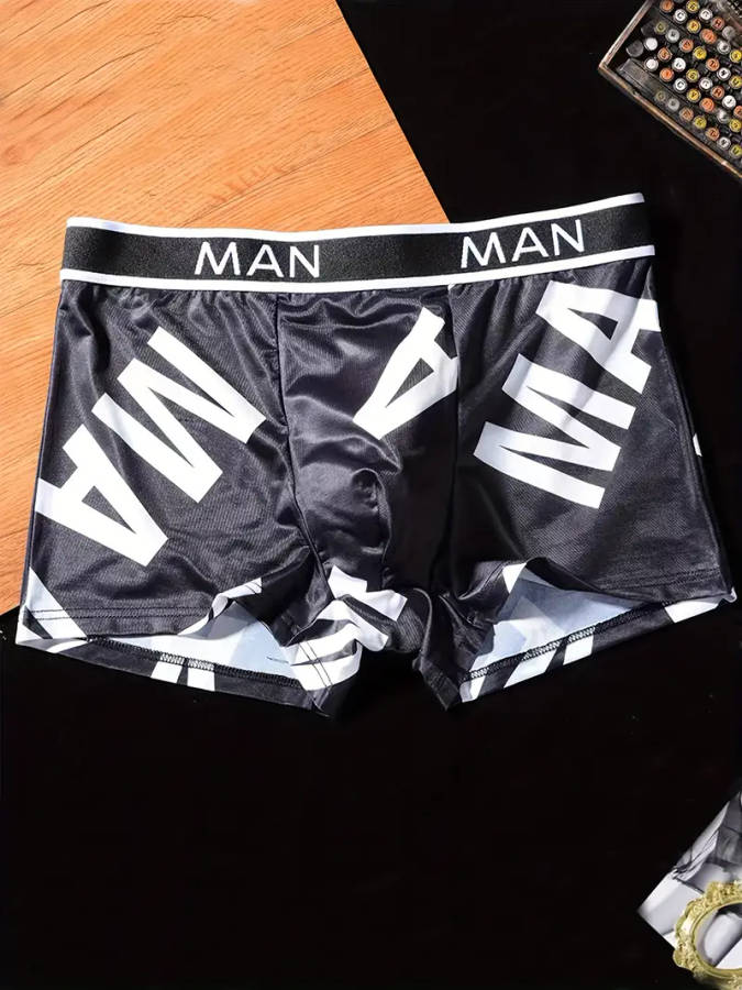 8Pack Men'S Breathable Boxer Briefs Quick-Dry Underwear with Alphabet Pattern