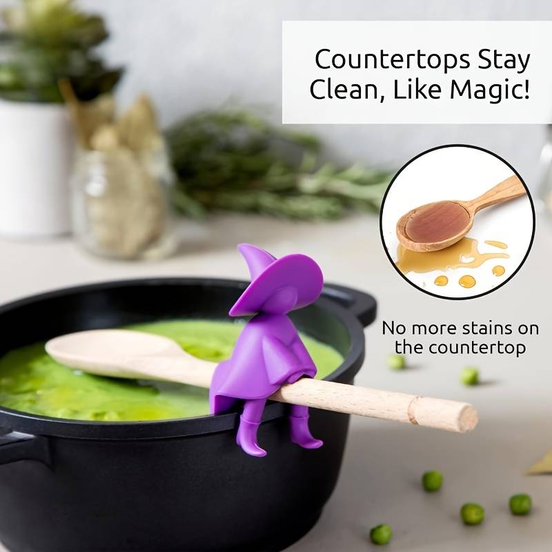 1pc Silicone Utensil Holder Stovetop Silicone Spoon Rack BPA-Free Heat Resistant Kitchen