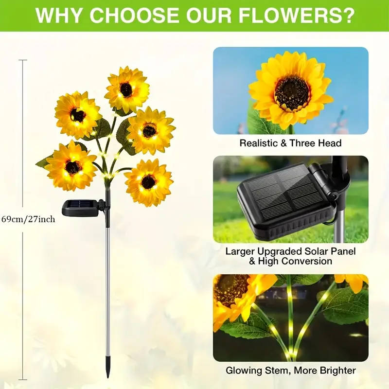 Solar Sunflower LED Lights