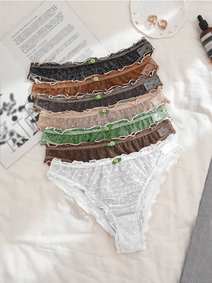 Womens Underwear Color Black  Brown  Purple  Light Khaki  Light Pink  Green  White Sizes