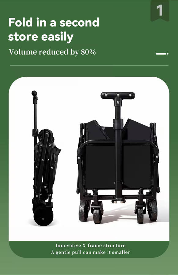 Folding Wagon Stainless Steel Trolley