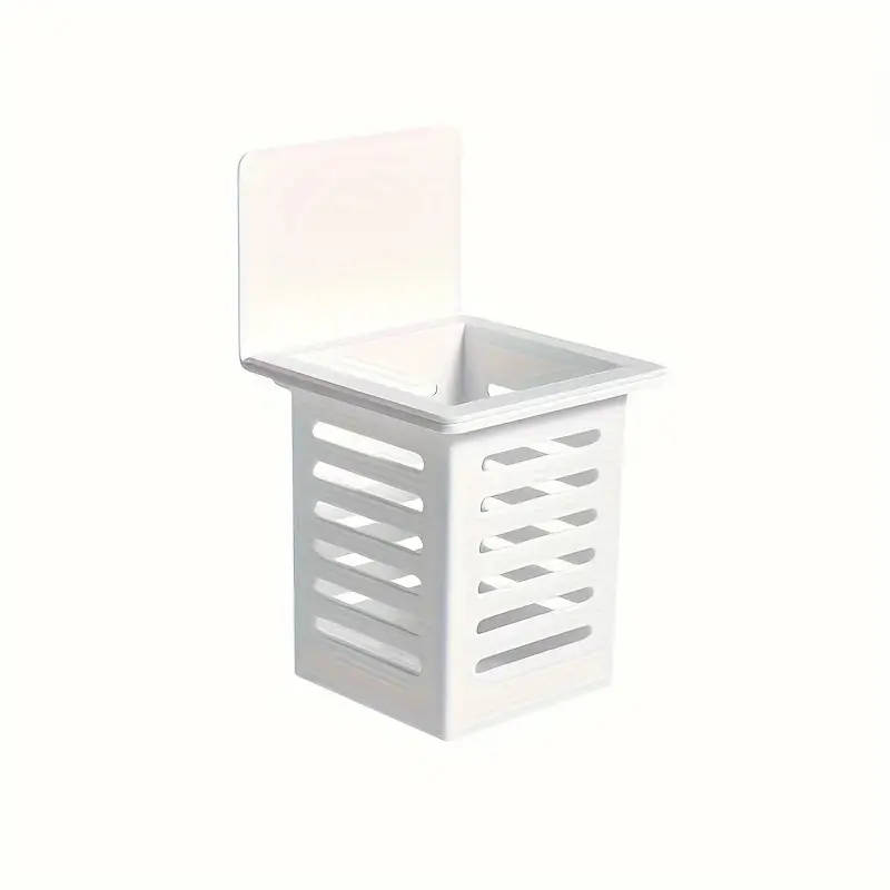 1pc Unfinished Plastic Wall-Mounted Bathroom Organizer 1-Shelf Hanging Shelf for Toothbrush Toothpas