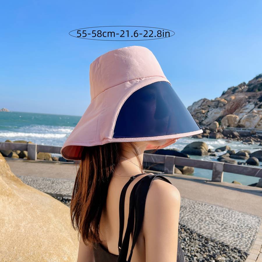 1pc Women'S Lightweight Breathable Sun Hat with Extended Brim and Face Shade Perfect for Cycling