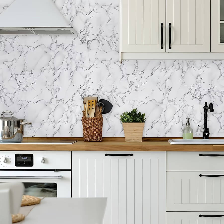 1 Roll Of 0.15mm Thick Imitation Marble PVC Wallpaper 40cm x 2m