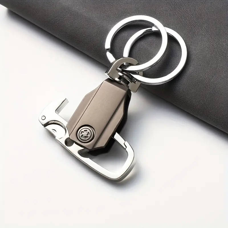 1pc Stainless Steel Carabiner Keychain with Polyester Fiber Durable Key Ring for Men and Women Foldi