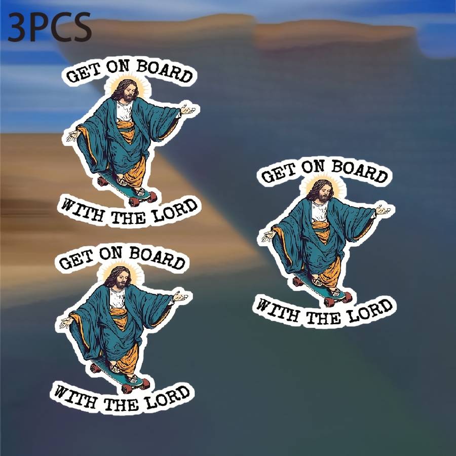 2pcs 3inch  7.62cm   Jesus Christian Themed Stickers