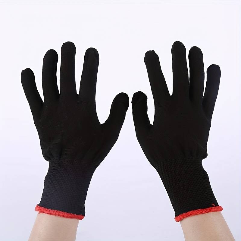 6 Pairs Black Multi Purpose Work Gloves