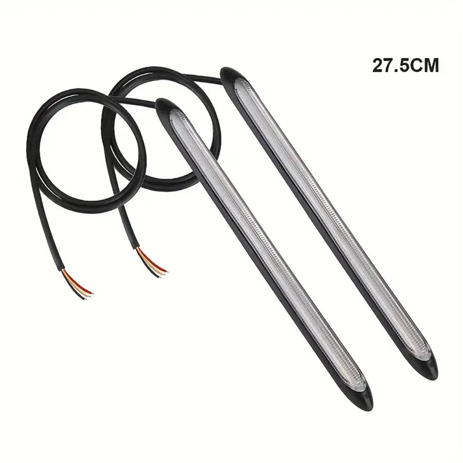 2pcs 27.5cm 12V LED Daytime Running Lights White Yellow Strip
