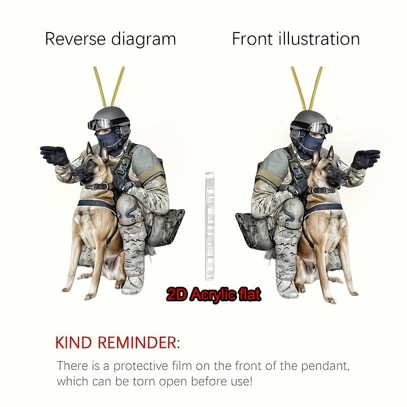 1pc 2D Flat   1 Acrylic Training Dog Car Rearview Mirror Pendant  Multi-Functional Pendan