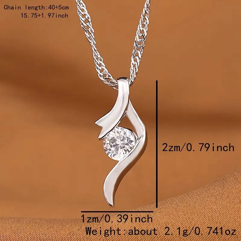 Elegant White Hollow Teardrop Pendant Necklace