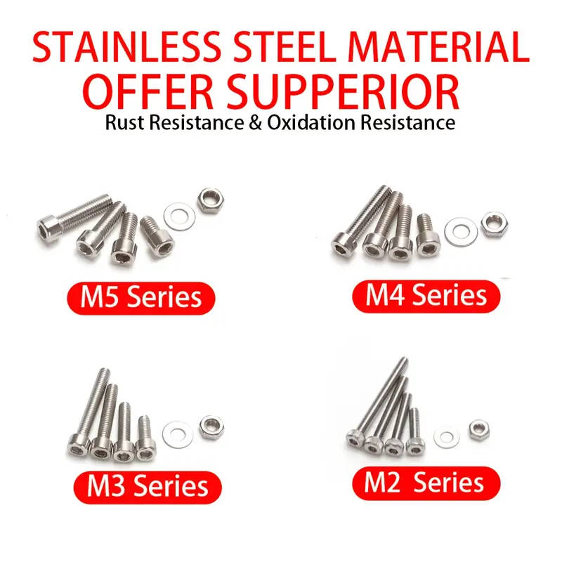 240-Piece Stainless Steel Hex Nut And Bolt Combination Kit