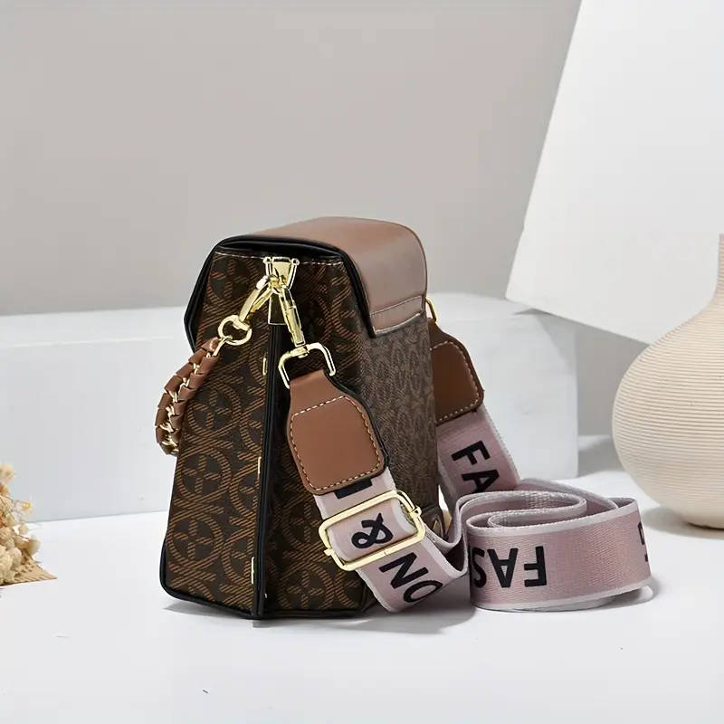 2piece Set of Fashion Mini Mobile Phone Bags with Print Shoulder Bags and Trendy Crossbody Bags