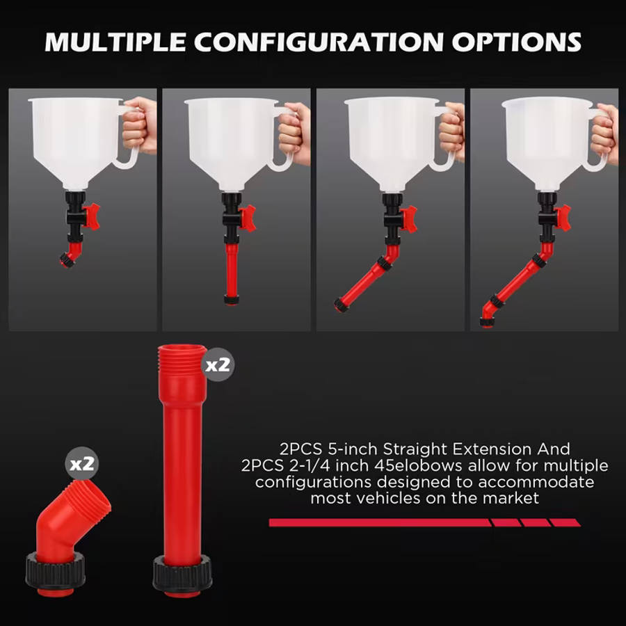 22pcs No-Spill Coolant Filling Funnel Kit And Siphon Hose Pump