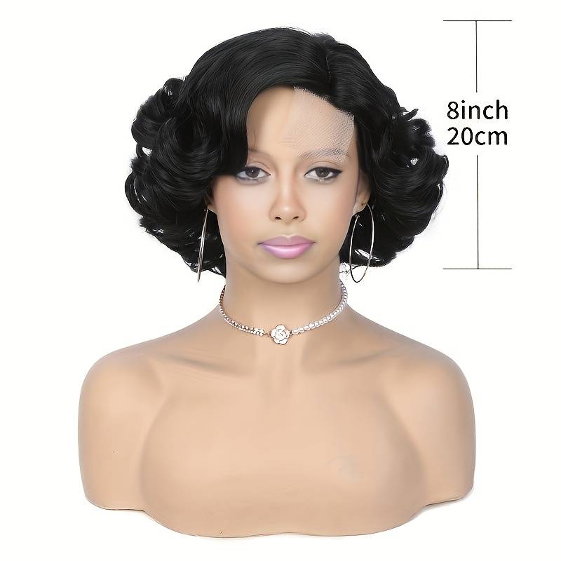 1Pc Black 20.32cm Fashion Design Wig