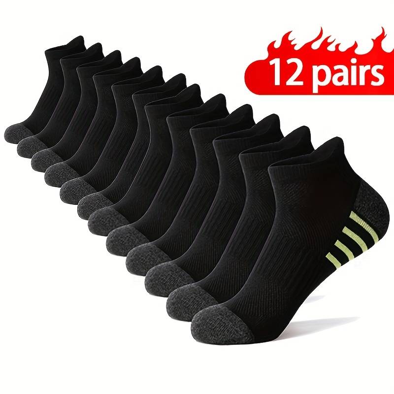 12 Pairs Black And Gray One Size High Elastic Socks