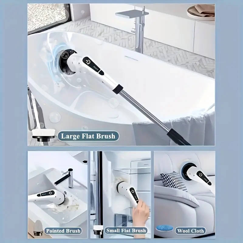 10-Piece Set With All Accessories 2025 Electric Spin Scrubber