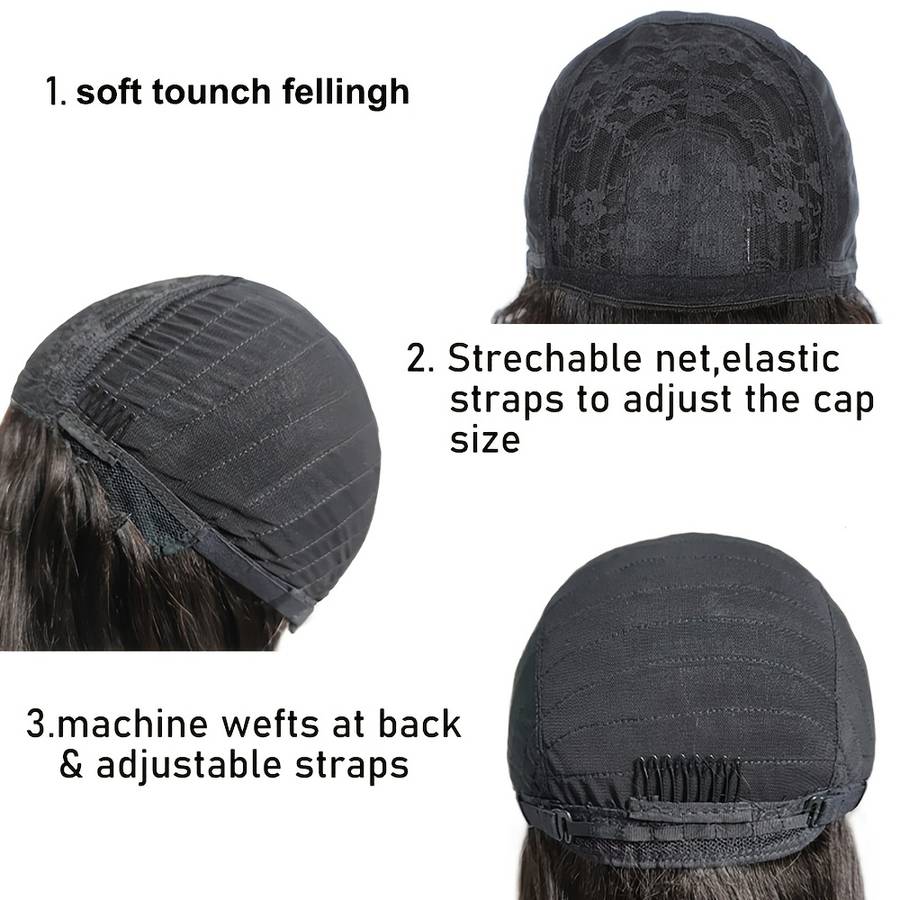 1Pc Black 15.24cm Fashion Design Wig