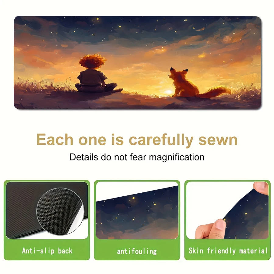 1pc 40x90cm Enchanted Forest Sunset Rubber Anti-Slip Mouse Pad
