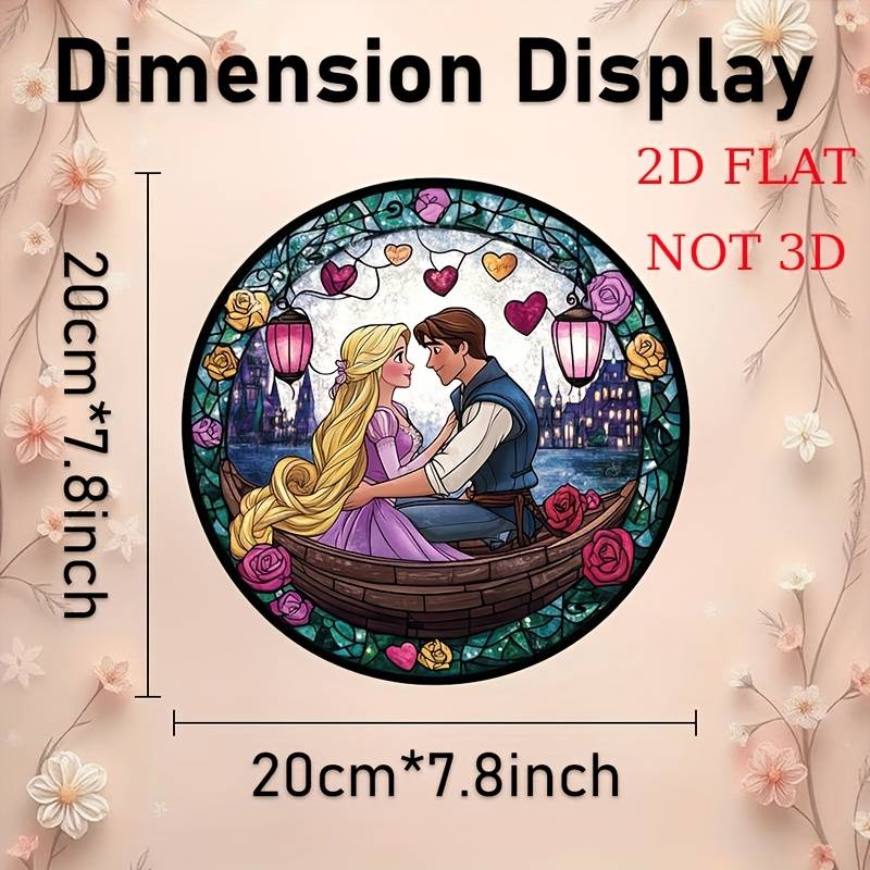 1pc 2D Flat  Tangled Rapunzel Flynn Rider Suncatcher Colorful Acrylic Window Decor for Home Gar