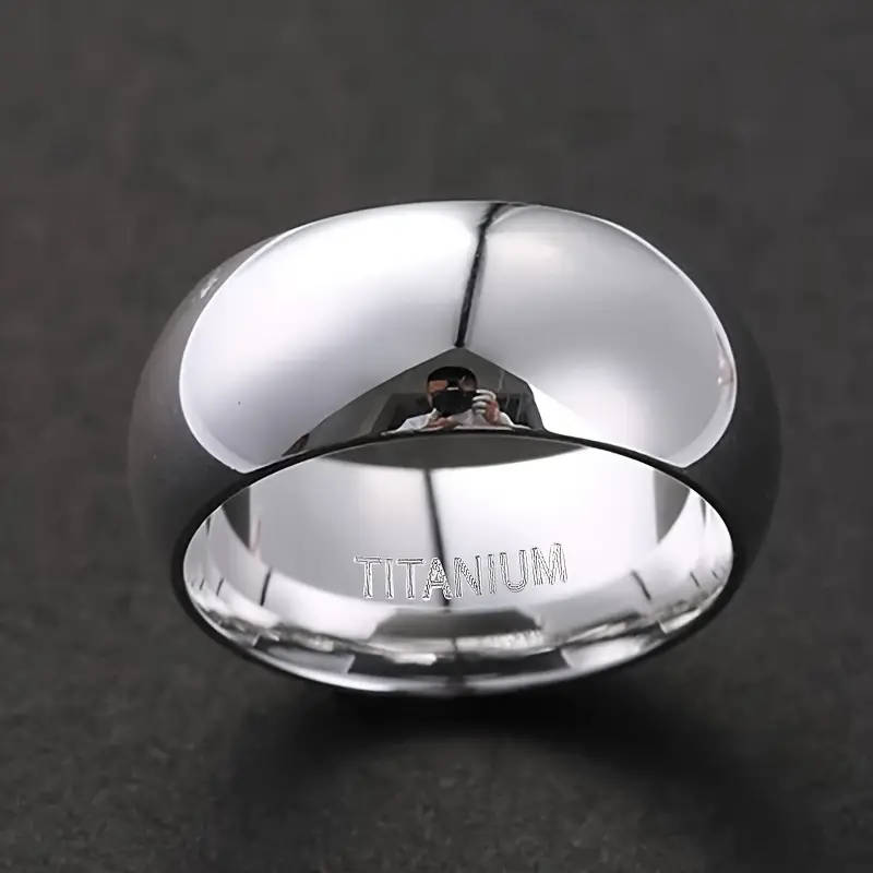 Titamium 8mm Mens Fashion Ring, Durable, Modern