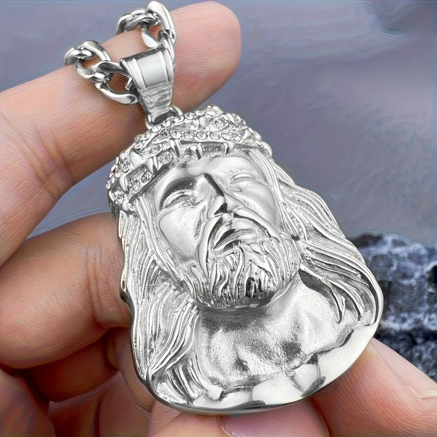 1 Piece Silvery Jesus Theme Pendant