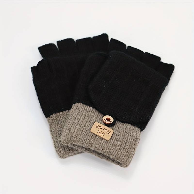 1 Pair Light Grey Warm Gloves