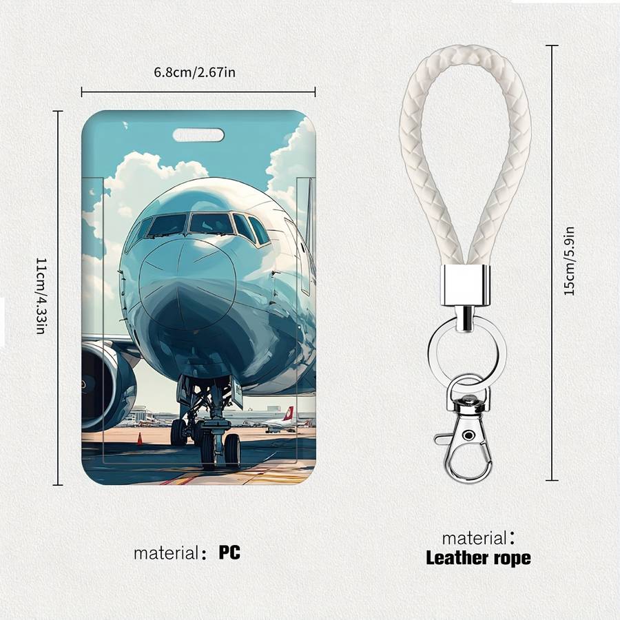 1pc A Set of Airport Illustration Series Card Sleeves Cute and Practical with Hole Punch for Sch