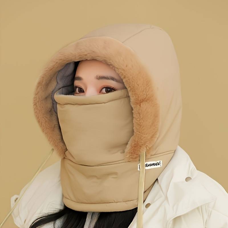 1pc Winter Warm Hat Fleece-Lined Cold-Proof Windproof  for Men and Women Outdoor Riding C