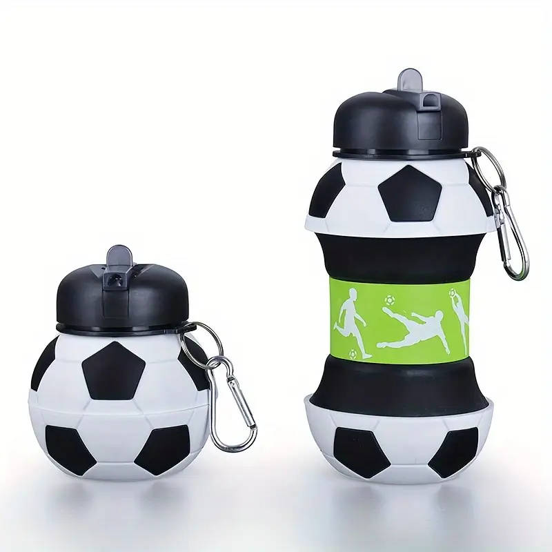 1pc Foldable Silicone Sports Water Bottle Portable High-Temperature Resistant BPA-Free Leak-Proof wi