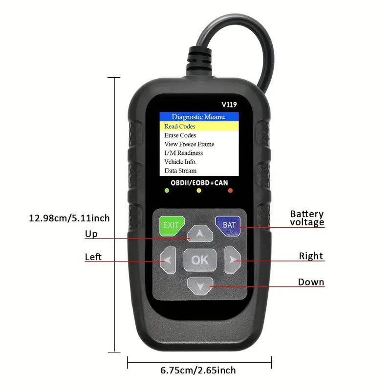 1pc Car OBD2 Scanner Diagnostic Tool Automotive Voltage Tester Engine Fault Code Reader EOBD CAN Cha