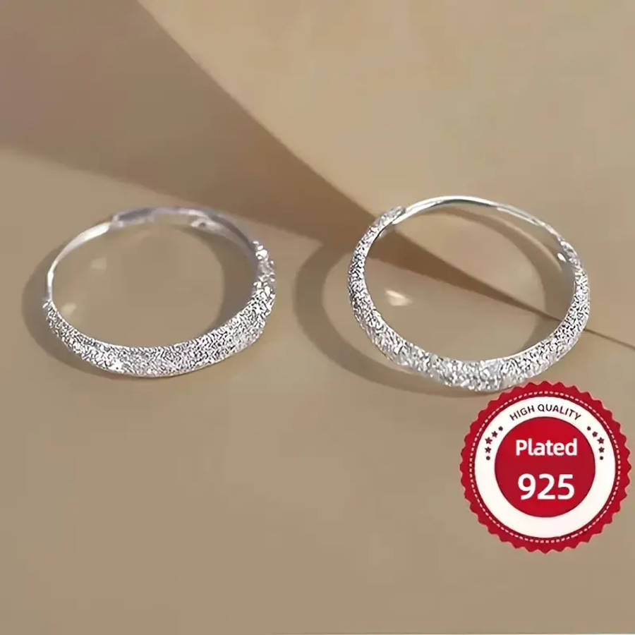 925 Silver plated earrings, Starry Sky River sparkling ring earrings