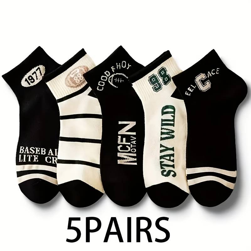 5 Pairs Of Mixed Colors One Size High Elastic Socks
