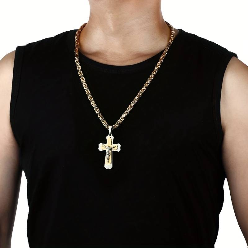 1 Piece Golden Jesus Theme Pendant