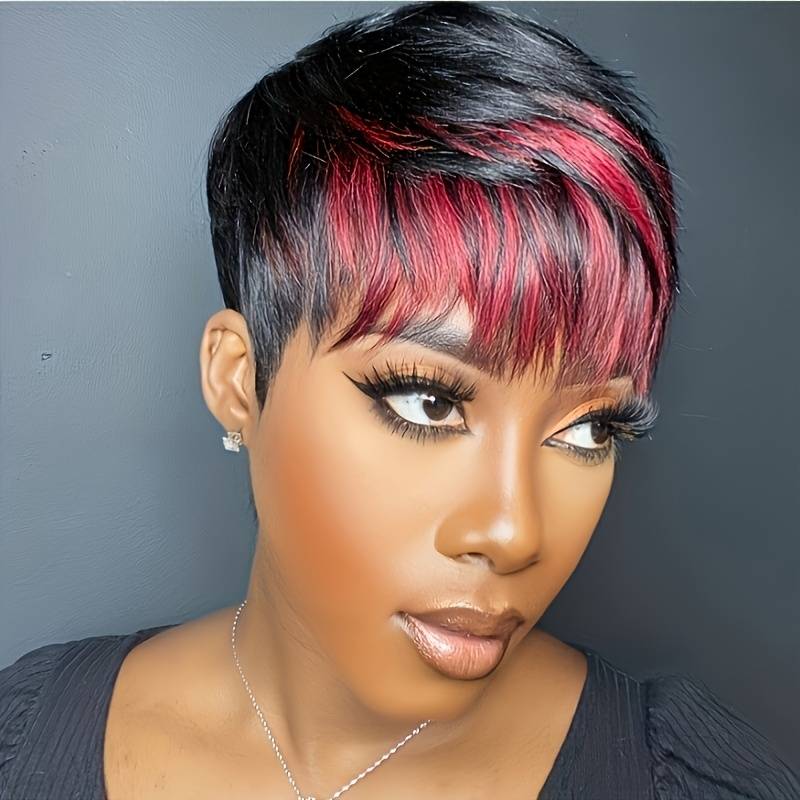 1Pc Burgundy 20.32cm Fashion Design Wig