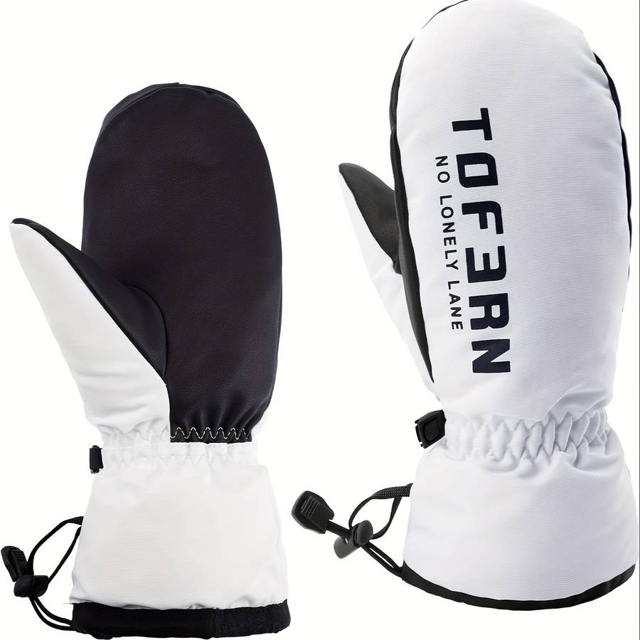 1 Pair White Size L Warm Gloves