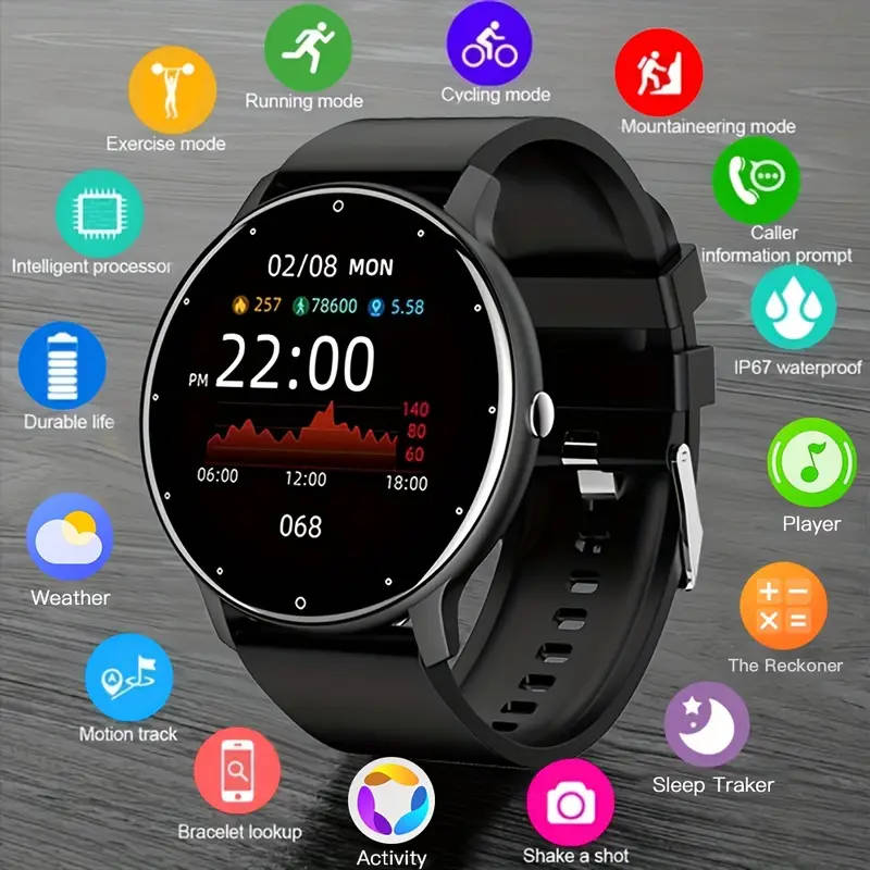 Smart Watch for Men Women 3.53cm Full Touch Screen 100+ Sports Modes Weather Music Control Voice