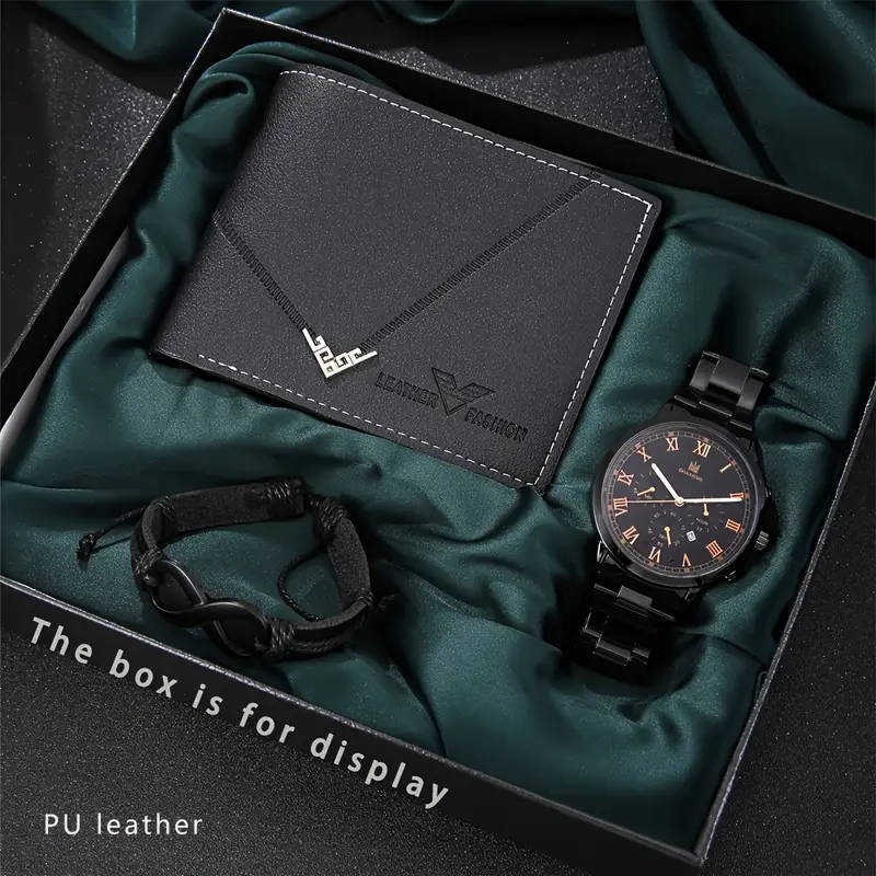 A Gift Set of Three Items Including a Personalized Infinity Bracelet a Stylish Quartz Watch And