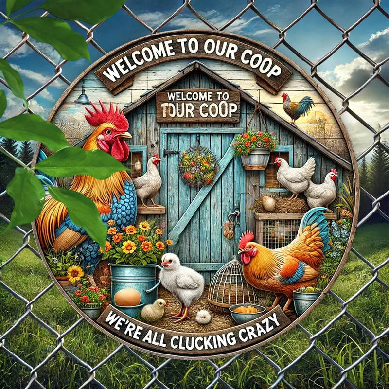 Vintage Mushroom Forest Golden Sign 20x20cm