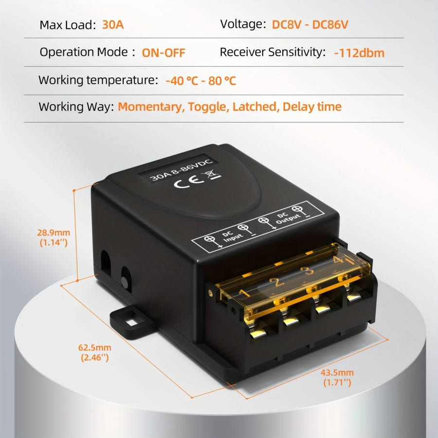 1pc Wide Voltage Wireless Remote Control Switch for Electric Vehicles and Bicycles Remote Control