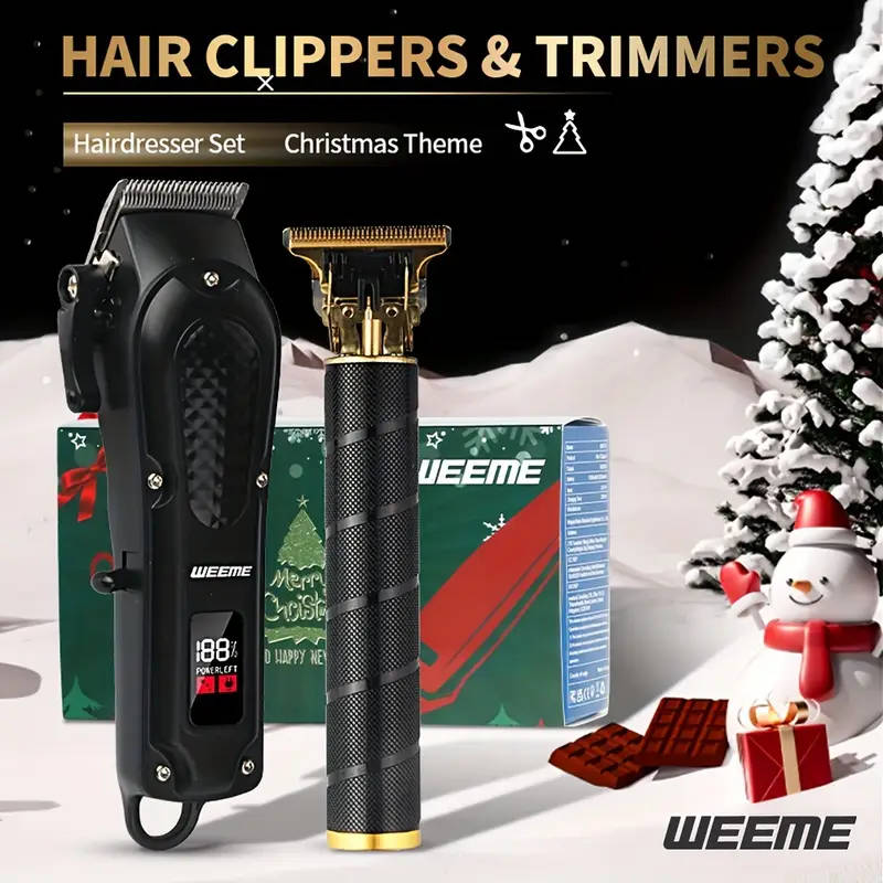 Luxury Haircut Set Electric Hair Clipper with T-shaped Trimming 4-speed Fine Tuning USB Charging LCD