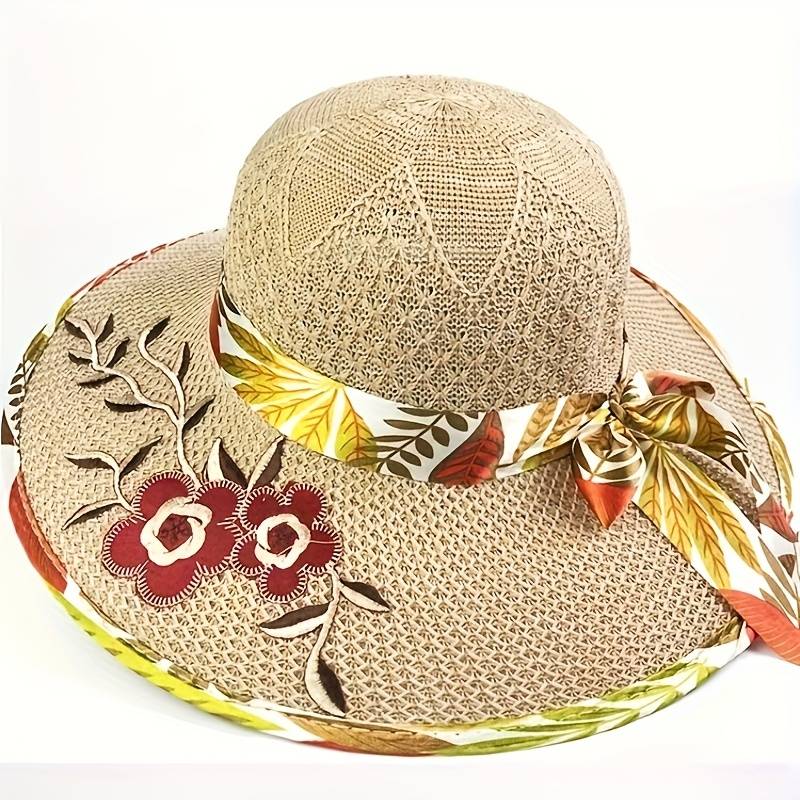 1pc Cartoon Women'S Fashion Beach Sun Hat Braid Fitted Hand Wash Only with Drawstring Closure a