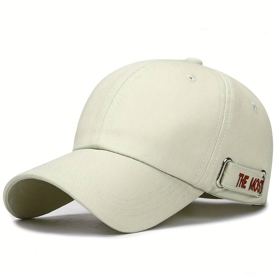 Unisex Fashion Embroidered Letter Solid Color Baseball Cap Lightweight Polyester Adjustab